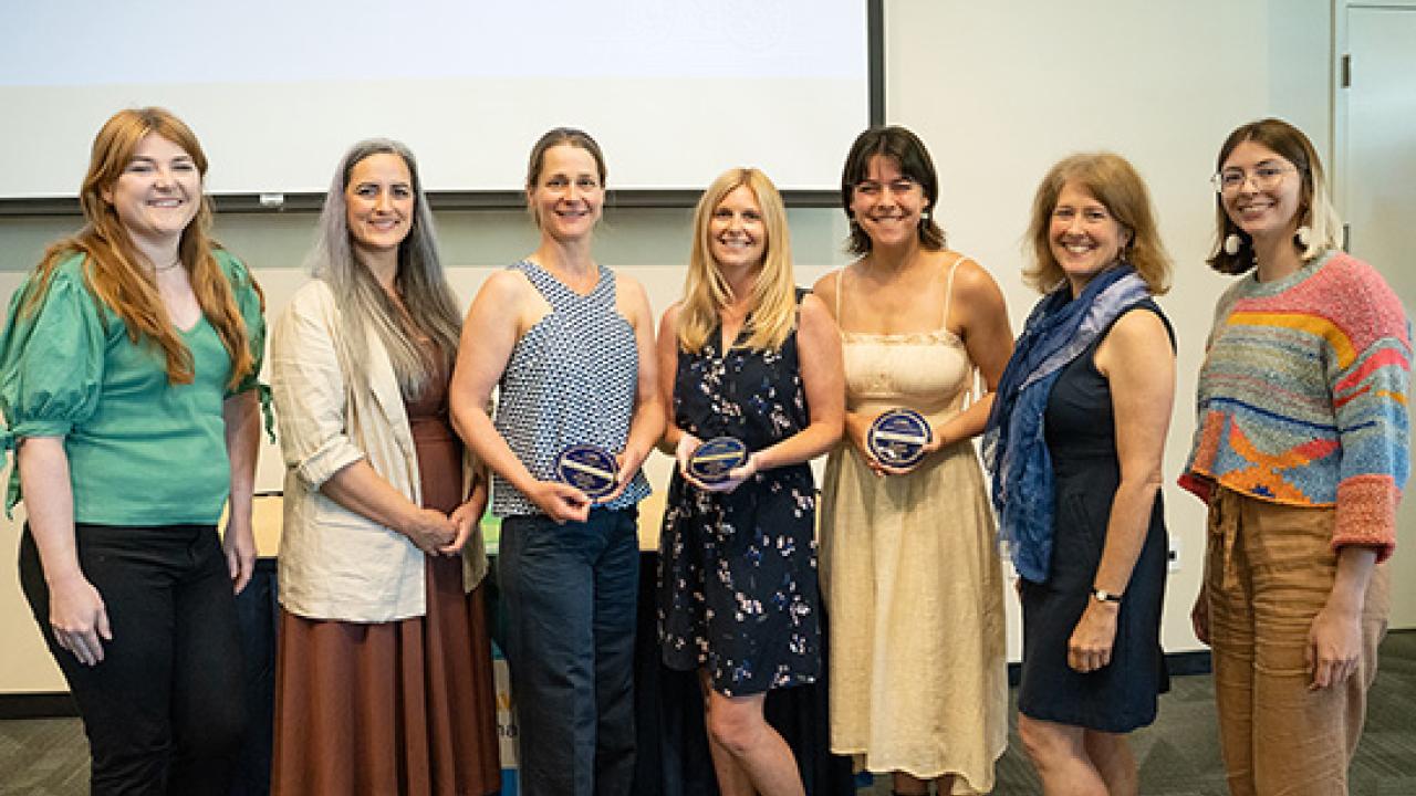 Sustainability Summit Award winners pose with UC Davis Sustainability staff