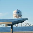 Water tower and solar panels