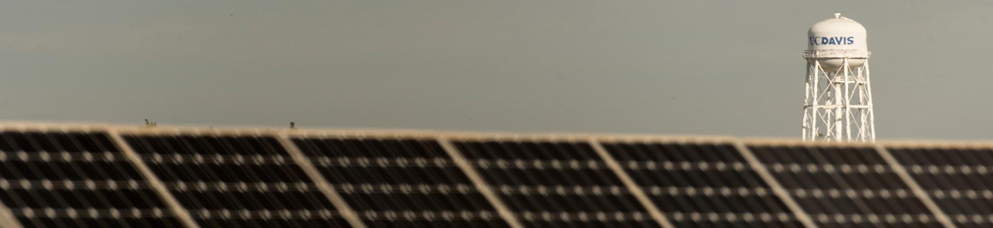 solar panels and water tower